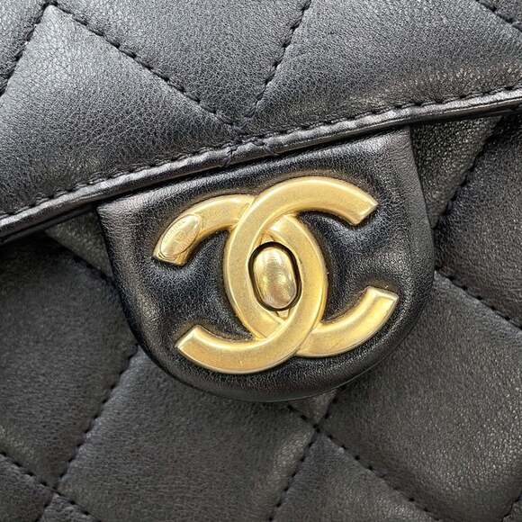Chanel Chain Shoulder Bag with Coco Mark and Matelasse Lambskin, AS2484, Black - Picture 15 of 16